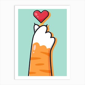 Cat With A Heart Art Print