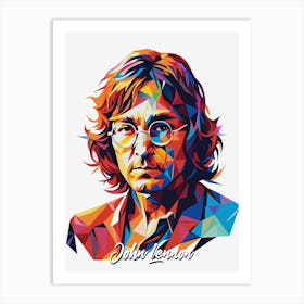 John Lennon The Beatles 02 Portrait Music Icon Style WPAP Pop Art Art Print