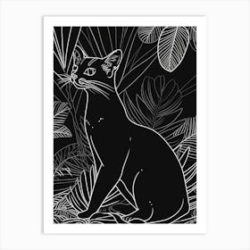 Somali Cat Minimalist Illustration 2 Art Print