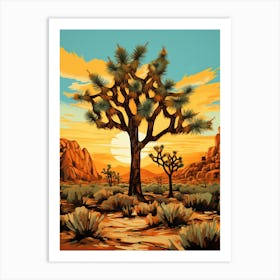 Johnstons Joshua Tree In Black And Gold (3) Art Print