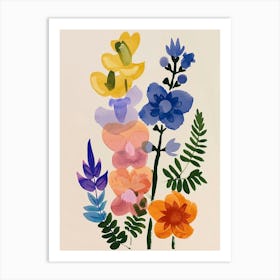 Painted Florals Aconitum 2 Art Print