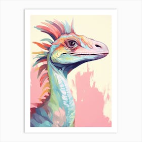 Colourful Dinosaur Troodon 1 Art Print