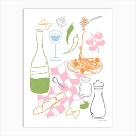 Pastel Italian Food Art Print