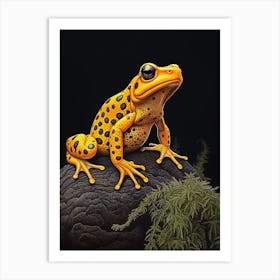 Golden Poison Frog Realistic Portrait 5 Art Print