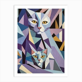 Cat And Kitten Art Print