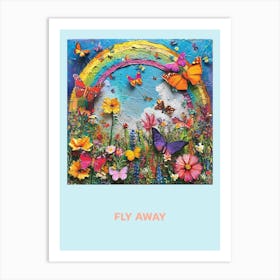 Fly Away Butterfly Collage 2 Art Print