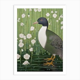 Ohara Koson Inspired Bird Painting Coot 2 Art Print