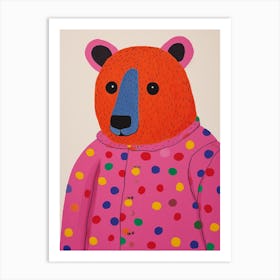 Pink Polka Dot Wombat 2 Art Print