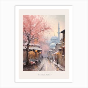 Dreamy Winter Painting Poster Istanbul Turkey Art Print