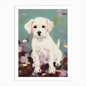 A Maltese Dog Painting, Impressionist 1 Art Print