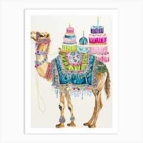 Camel With Cake Art Print