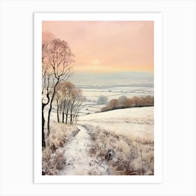 Dreamy Winter Painting The South Downs England 1 Art Print