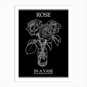 Rose In A Vase Line Drawing 6 Poster Inverted Art Print