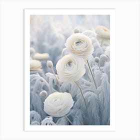 Frosty Botanical Ranunculus 2 Art Print