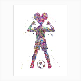 Little Girl Soccer Player 6 Art Print