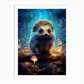 Hedgehog In The Forest Art Print