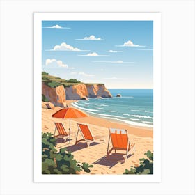 Malibu Beach California, Usa, Graphic Illustration 1 Art Print