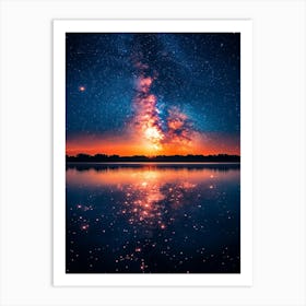 Night Sky With Stars And Milky Art Print