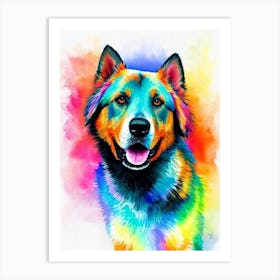 Beauceron Rainbow Oil Painting Dog Art Print