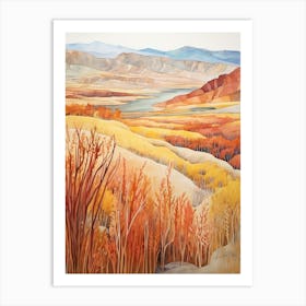 Autumn National Park Painting Pribaikalsky National Park Russia 1 Art Print