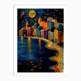 Night By The Sea Art Print