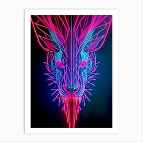 Neon Lion Art Print