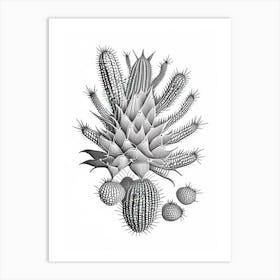 Star Cactus William Morris Inspired 1 Art Print