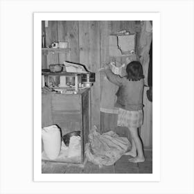 Corner Of Combined Kitchen Bedroom In House Provided For Migratory Berry Pickers Near Ponchatoula, Louisiana Art Print