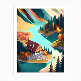 Aerialmountainview Art Print