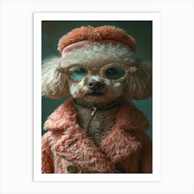 Poodle In Glasses Art Print