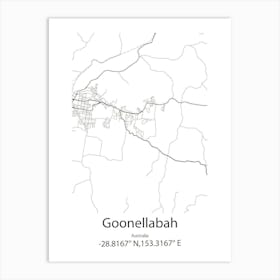 Goonellabah,Australia Minimalist Map Art Print