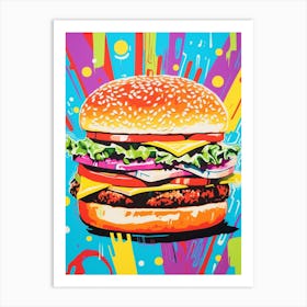Hamburger Pop Art Retro 3 Art Print