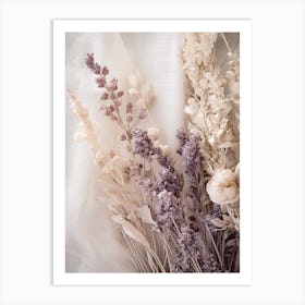 Boho Dried Flowers Lilac 3 Art Print