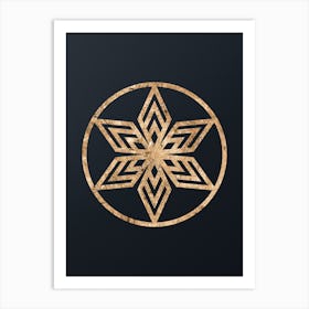 Abstract Geometric Gold Glyph on Dark Teal n.0057 Art Print