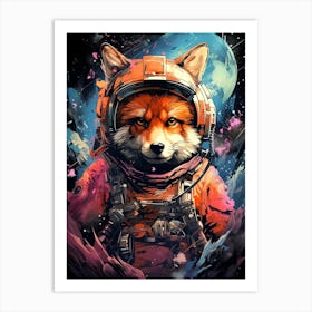 Fox In Space 2 Art Print