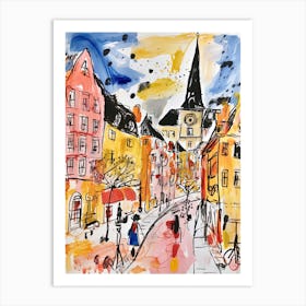 Berlin, Dreamy Storybook Illustration 1 Art Print