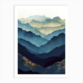 Nebulous Nooks: Minimalist Mountains Art Print