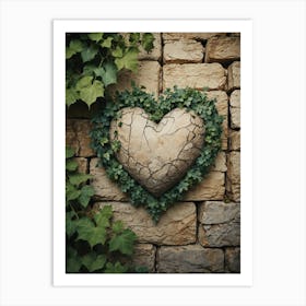 Heart Shaped Stone With Ivy Art Print