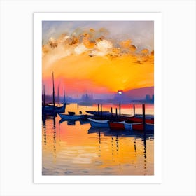 Sunset In Venice Art Print