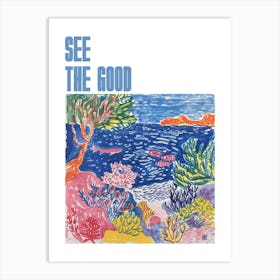 See The Good Poster Seaside Doodle Matisse Style 8 Art Print