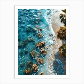 Aerial View Of A Beach Art Print