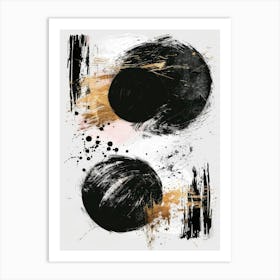 Abstract Black And Gold Painting 68 Art Print