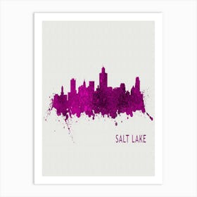 Salt Lake City Utah City Purple Art Print