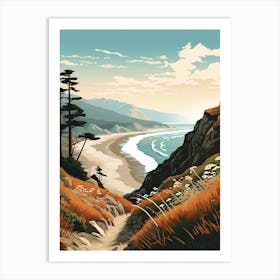 Lost Coast Trail Usa Hiking Trail Landscape Art Print
