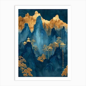 Chinese Mountains Canvas Print Art Print