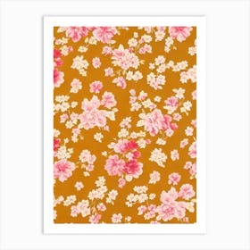 Gardenia Floral Print Warm Tones 1 Flower Art Print