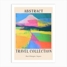 Abstract Travel Collection Poster Mount Kilimanjaro Tanzania 4 Art Print