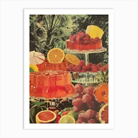 Red Fruity Jelly Retro Collage 2 Art Print