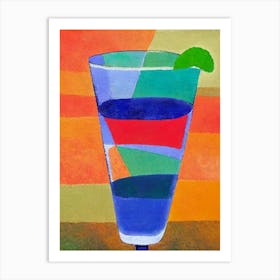 Blue Lagoon Paul Klee Inspired Abstract Cocktail Poster Art Print