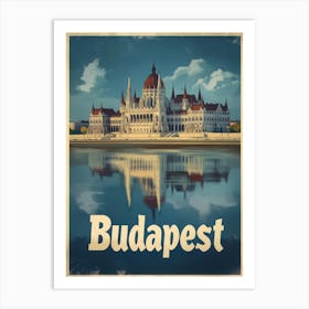 Aihrgdesign A Classic 1960s Travel Poster For Budapest 5 Art Print